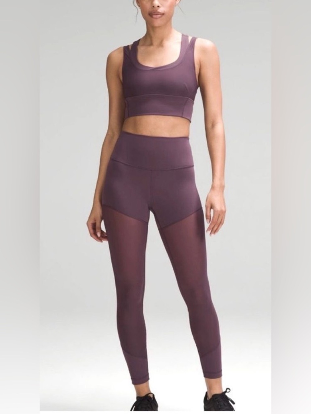 Lululemon Wunder Train Mesh HR Tight 25” GPTH Grape Thistle Women's Size 8